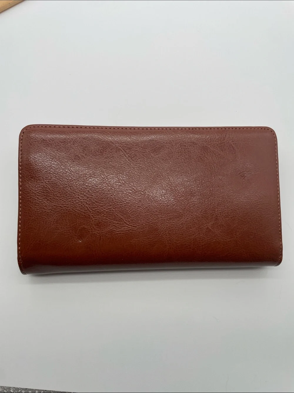Bostanten Brown Leather Zip-Around Wallet